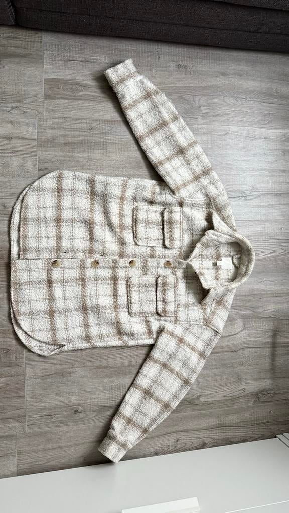 H&M geruite jasje maat XS, Ophalen, Gedragen, Maat 34 (XS) of kleiner, Beige