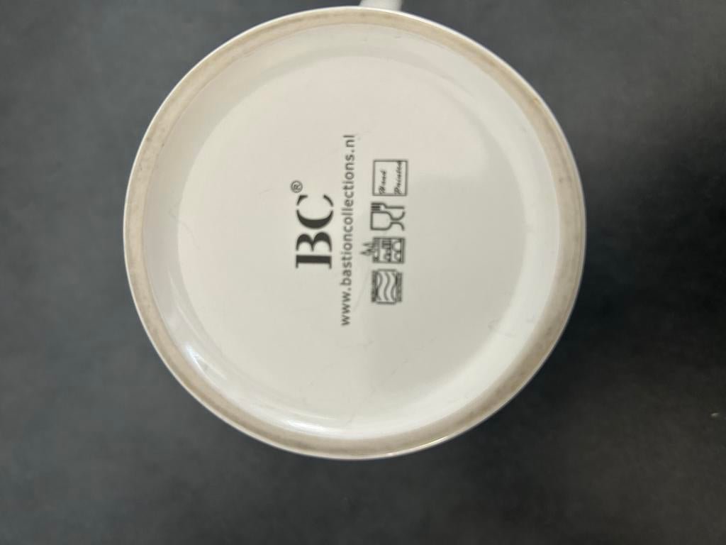 Set van 6 Bastion Collections mokken - Nummers en hartjes, Huis en Inrichting, Keuken | Servies, Gebruikt, Ophalen of Verzenden