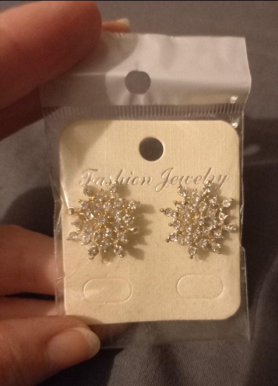 Nieuwe Oorbellen Snowflake Frozen Strass, Sieraden, Tassen en Uiterlijk, Overige materialen, Nieuw, Ophalen of Verzenden, Knopjes of Stekers