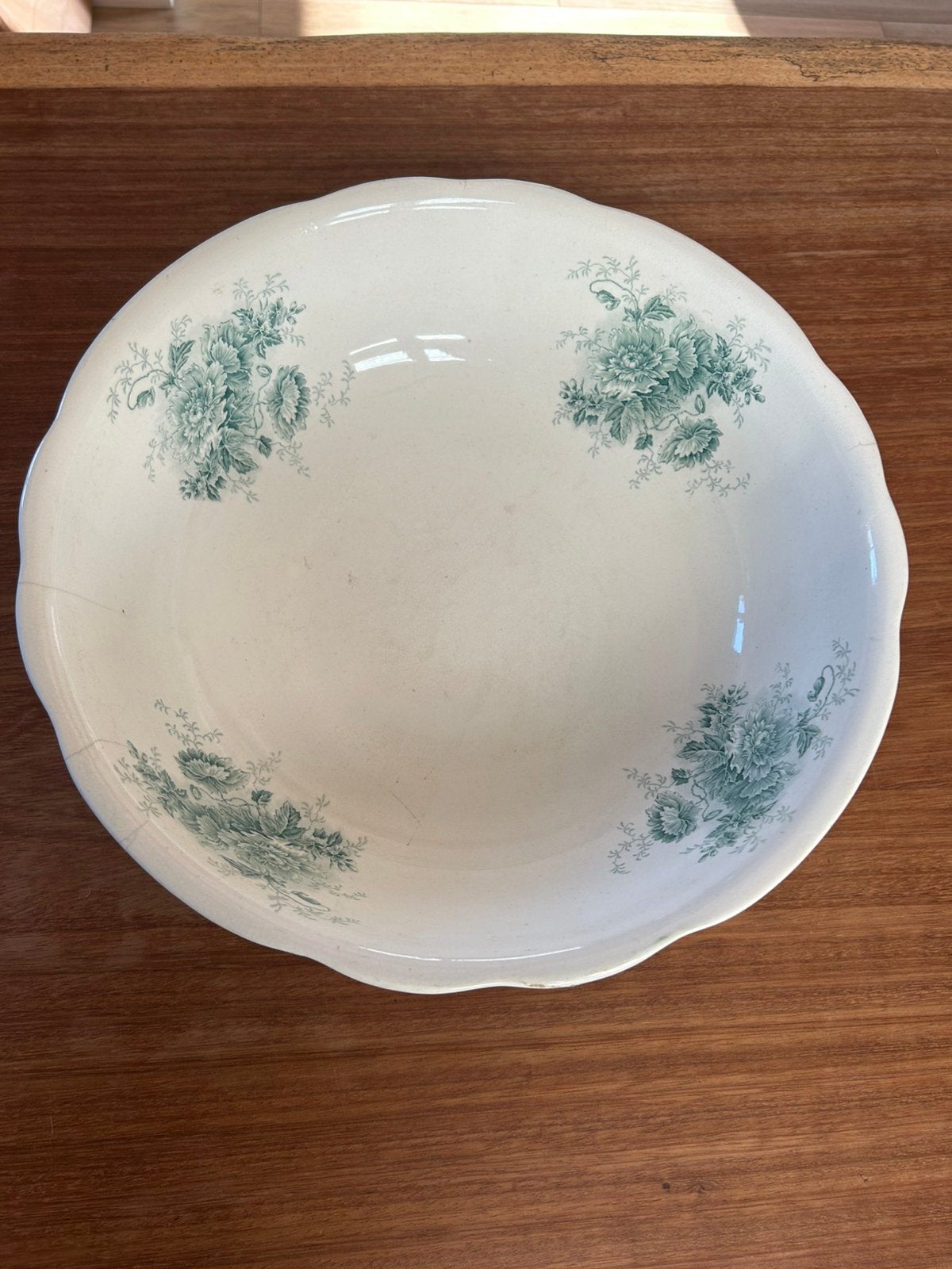 Vintage Mosa schaal 41 cm – groen bloemendecor, Ophalen