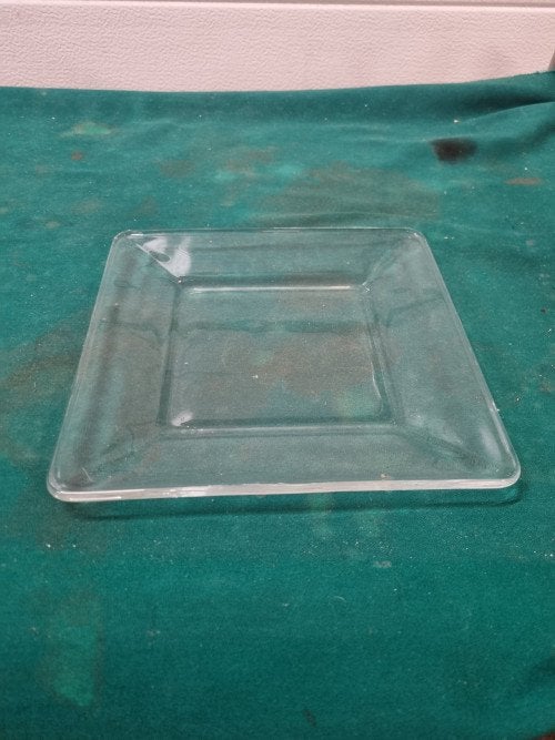 schaal bord glas vierkant, Ophalen of Verzenden, 'T Olde Gre-j, Info@toldegrej.nl, Endepoelstraat 20f Didam