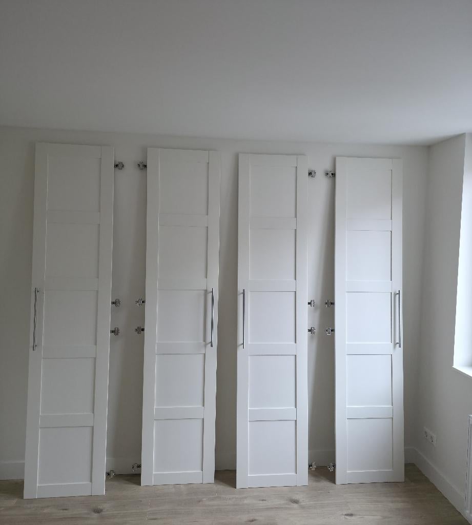 4x IKEA PAX BERGSBO doors 50x229 white with hinges & handles, Ophalen, Overige materialen, 200 cm of meer, 50 tot 100 cm