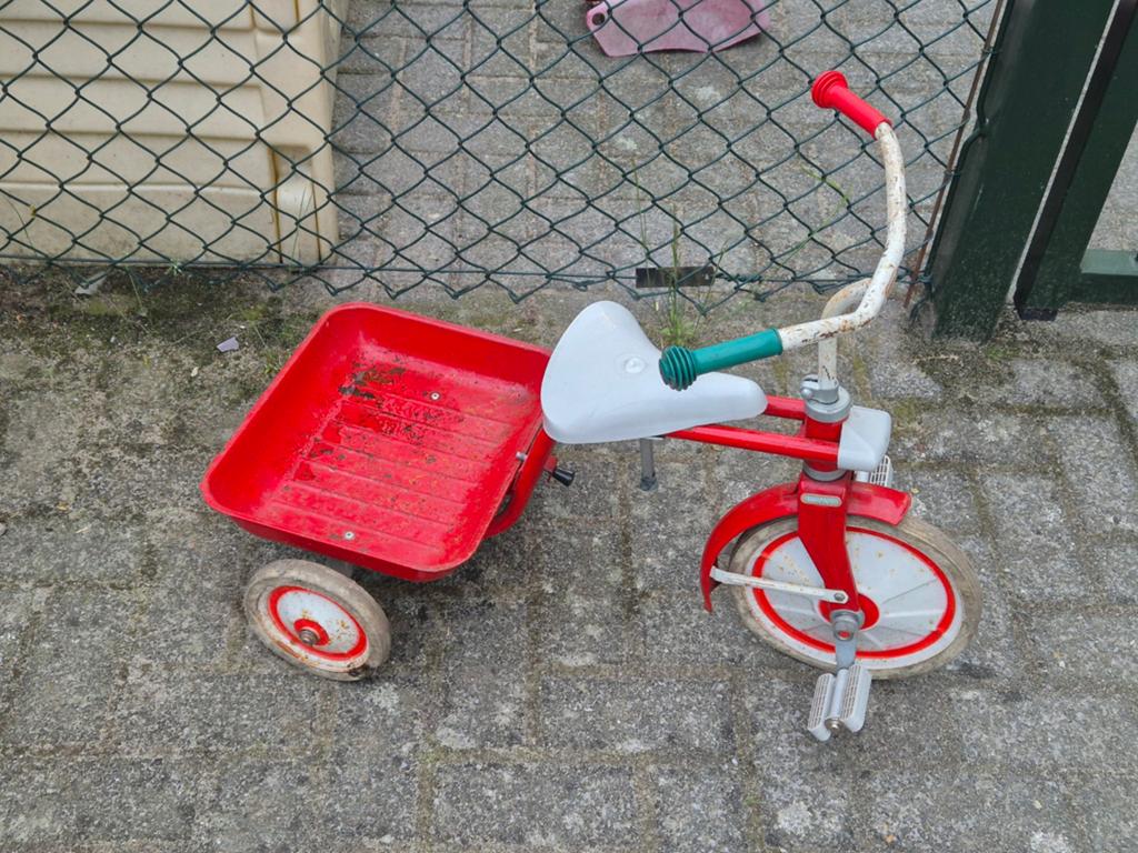Winther driewieler met bak - Vintage rood, Ophalen, Gebruikt, Winther