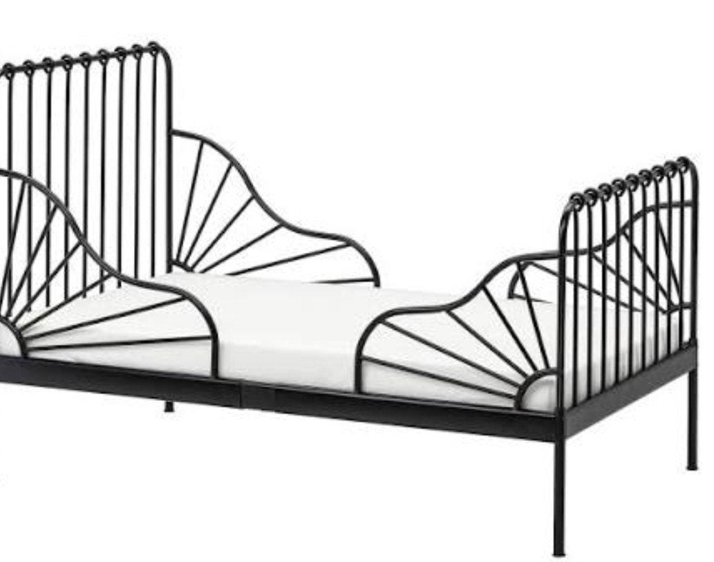 Meegroeibed Minnen Ikea zwart, Kinderen en Baby's, Kinderkamer | Bedden, 70 tot 85 cm, Zo goed als nieuw, 180 cm of meer, Ophalen