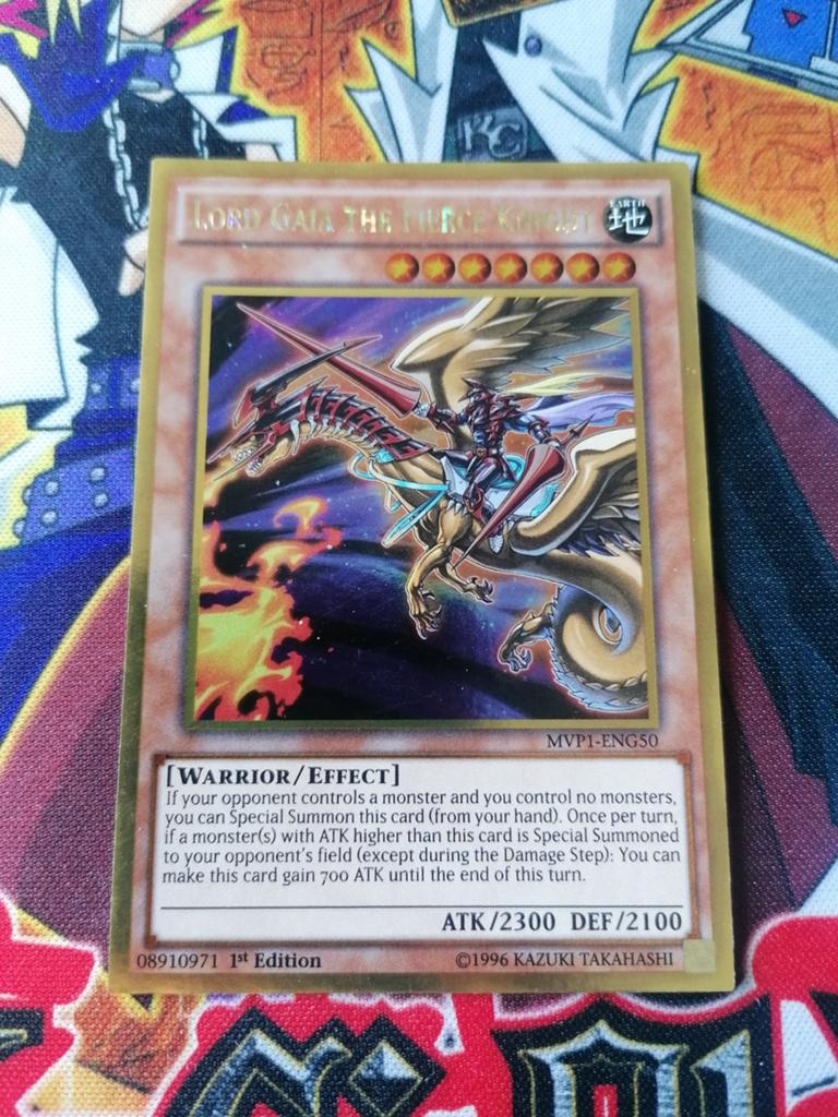 Lord Gaia the Fierce Knight - Gold Rare MVP1 - Yu-Gi-Oh, Hobby en Vrije tijd, Verzamelkaartspellen | Yu-gi-Oh!, Ophalen of Verzenden