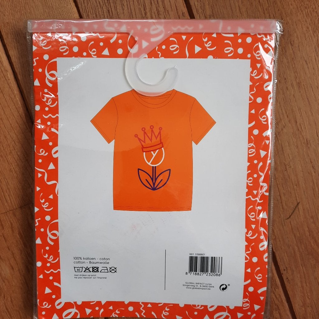 Koningsdag t- shirt oranje maat 110/116 - nieuw -, Ophalen of Verzenden, Nieuw, Meisje, Shirt of Longsleeve