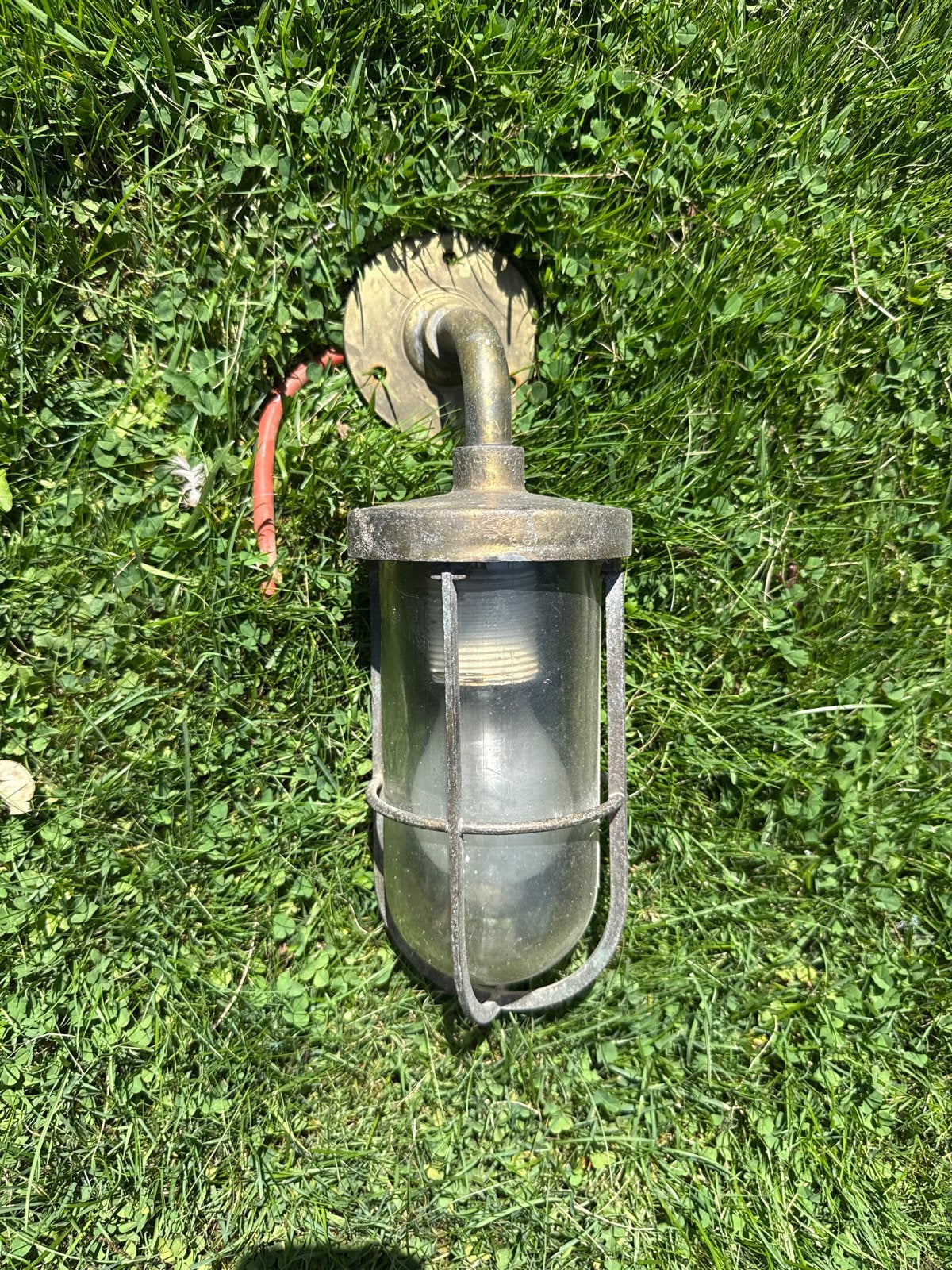 Vintage messing scheepslamp / wandlamp, Ophalen