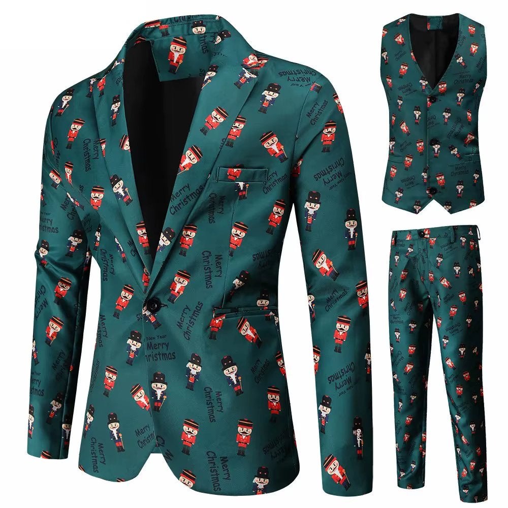 Heren groen kerst kostuum, Kleding | Heren, Kostuums en Colberts, Nieuw, Overige maten, Groen, Verzenden