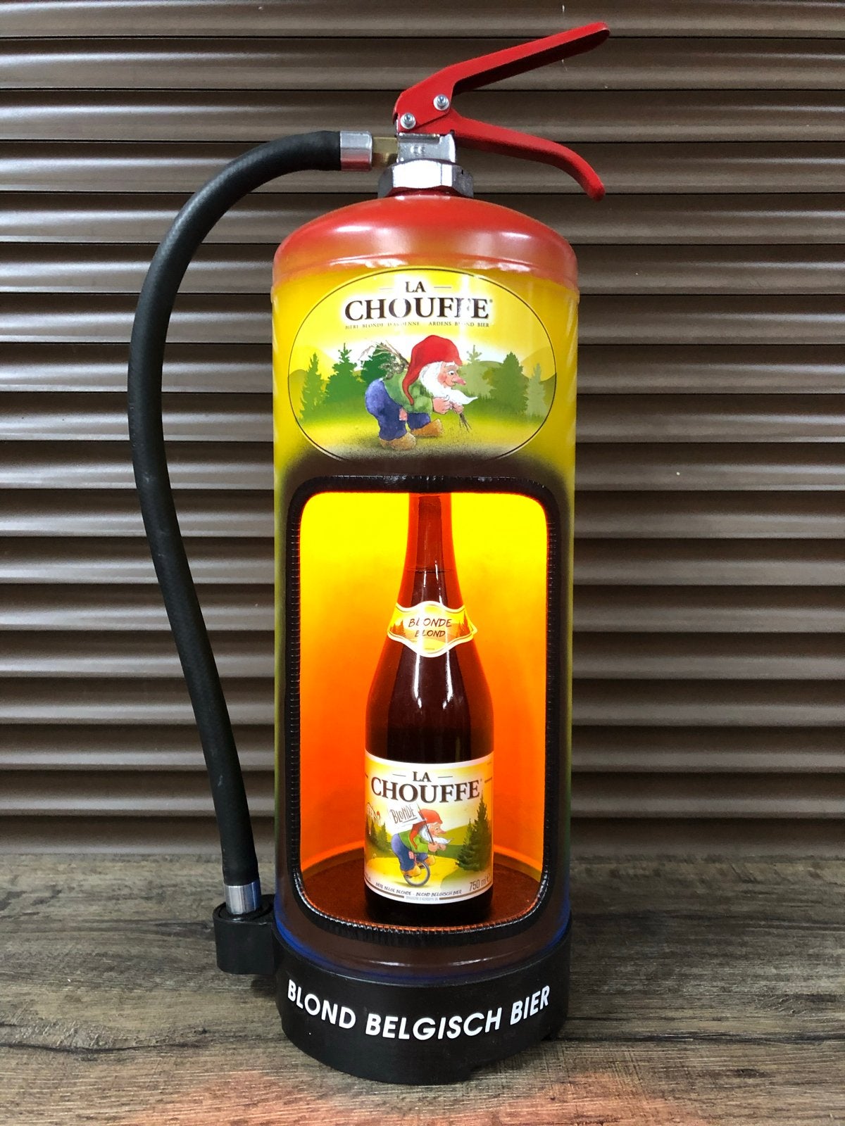 La Chouffe Brandblusser Bier Display - Uniek Decorstuk, Ophalen, Zo goed als nieuw