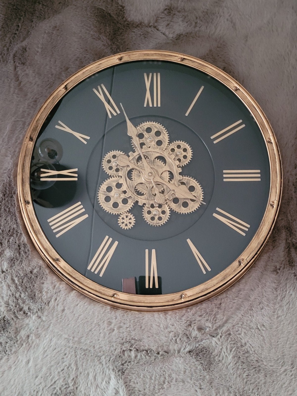 Industriële wandklok 50 cm (nieuw), Ophalen, Nieuw, Wandklok