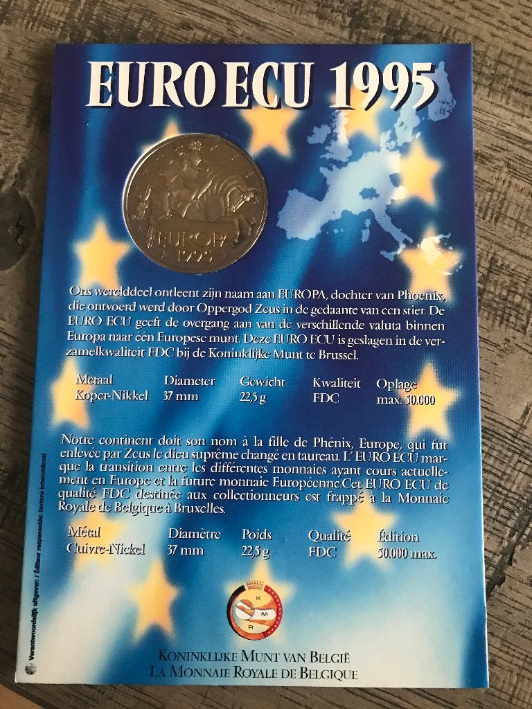 Euro ECU 1995 Belgie, Postzegels en Munten, Ophalen of Verzenden