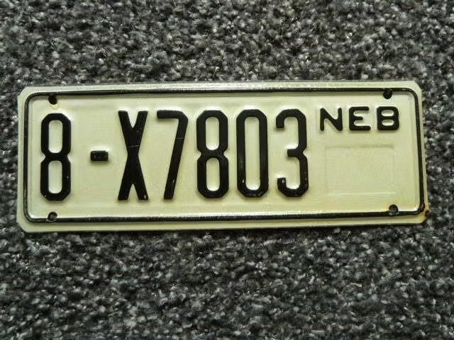 Motor licenseplate / motor kentekenplaat Nebraska 3 USA, Verzenden, Gebruikt, Auto's
