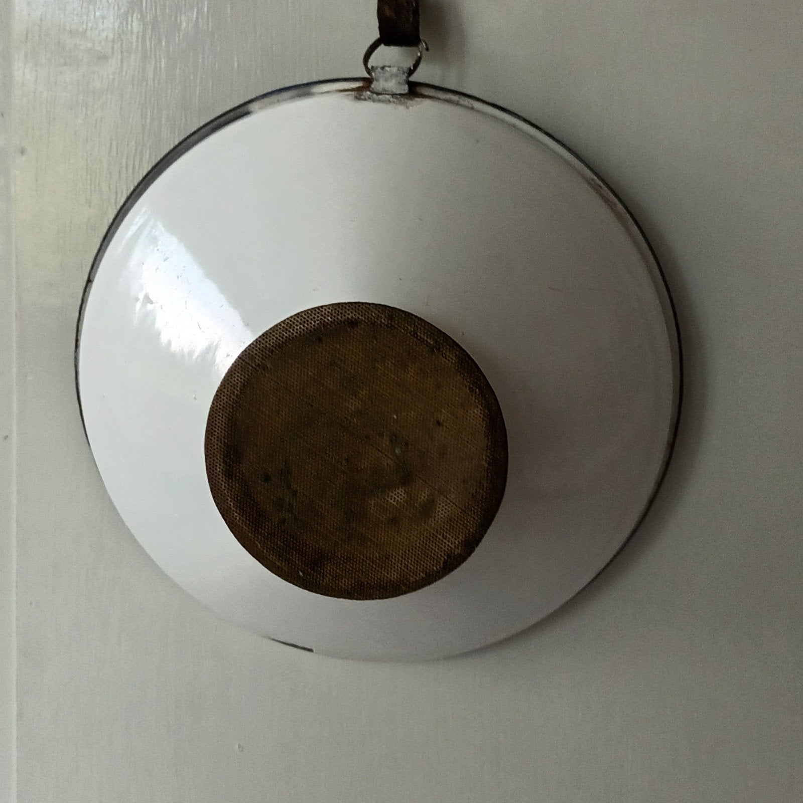 Oude wit emaille zeef, Ophalen of Verzenden