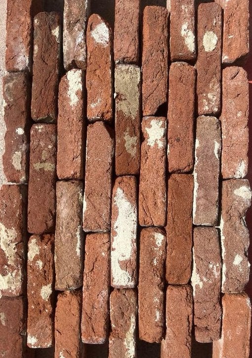 Antieke rode bruine handvorm waalformaat gevelstenen 125M2, Doe-het-zelf en Verbouw, Metselstenen, Ophalen of Verzenden, Gebruikt