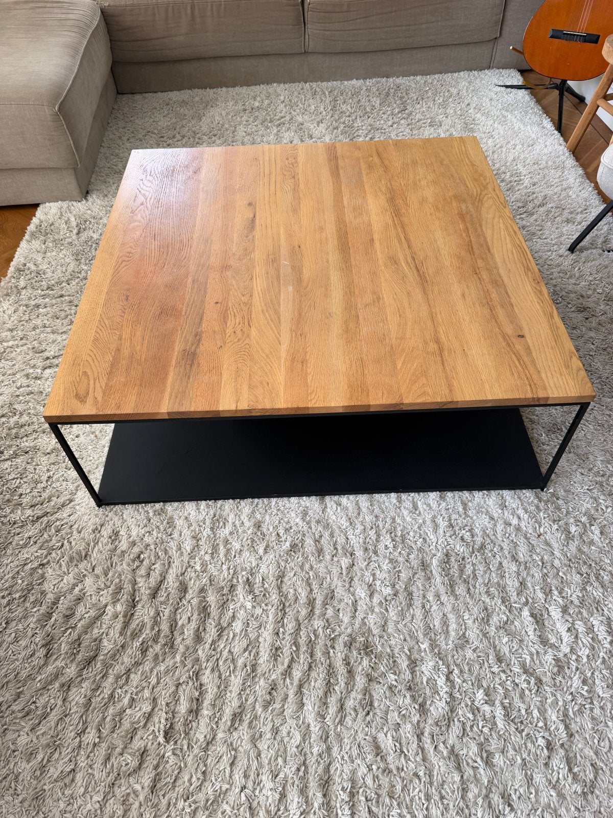 La Redoute salontafel 100x100 cm, Huis en Inrichting, Tafels | Salontafels, Ophalen, Gebruikt, 100 tot 150 cm, Vierkant