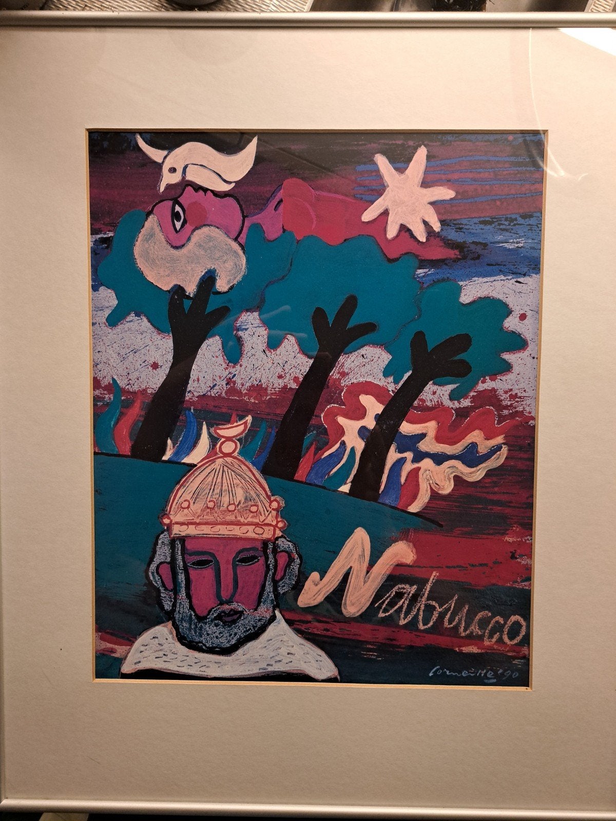 Corneille - Zeefdruk "Ommagio a G. Verdi - Nabucco" (1990), Ingelijst, Ophalen of Verzenden, Personages en Fantasiefiguren, Zeefdruk