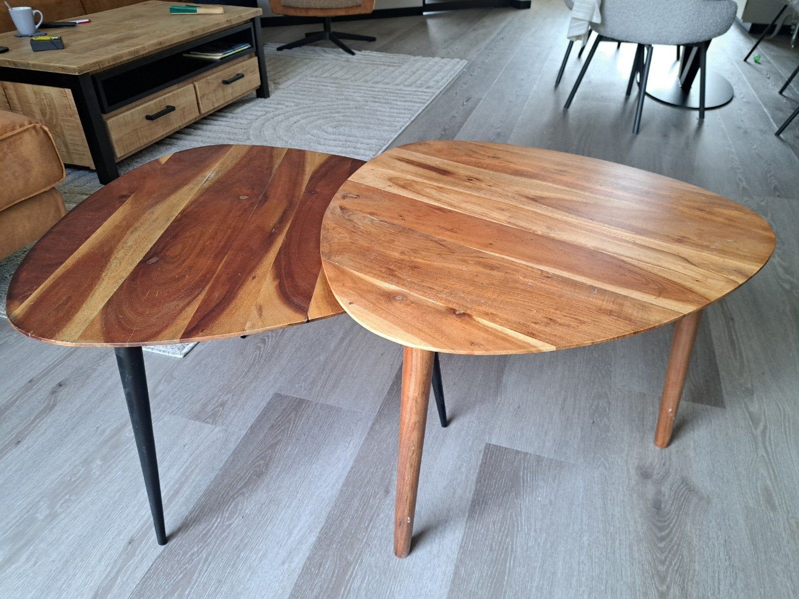 Salon tafels van Acacia hout te koop, Ophalen, 50 tot 100 cm, Rond, Tot twee personen