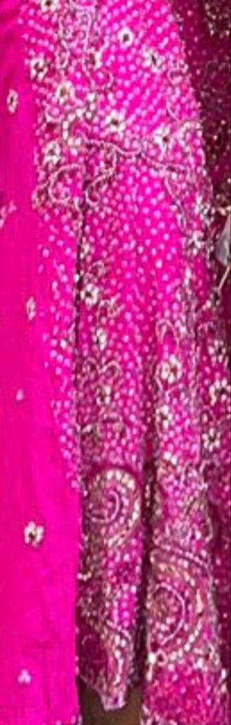 Roze Bollywood Lehenga 3-delig met Strass Steentjes, Maat 38/40 (M), Overige typen, Ophalen of Verzenden, Zo goed als nieuw