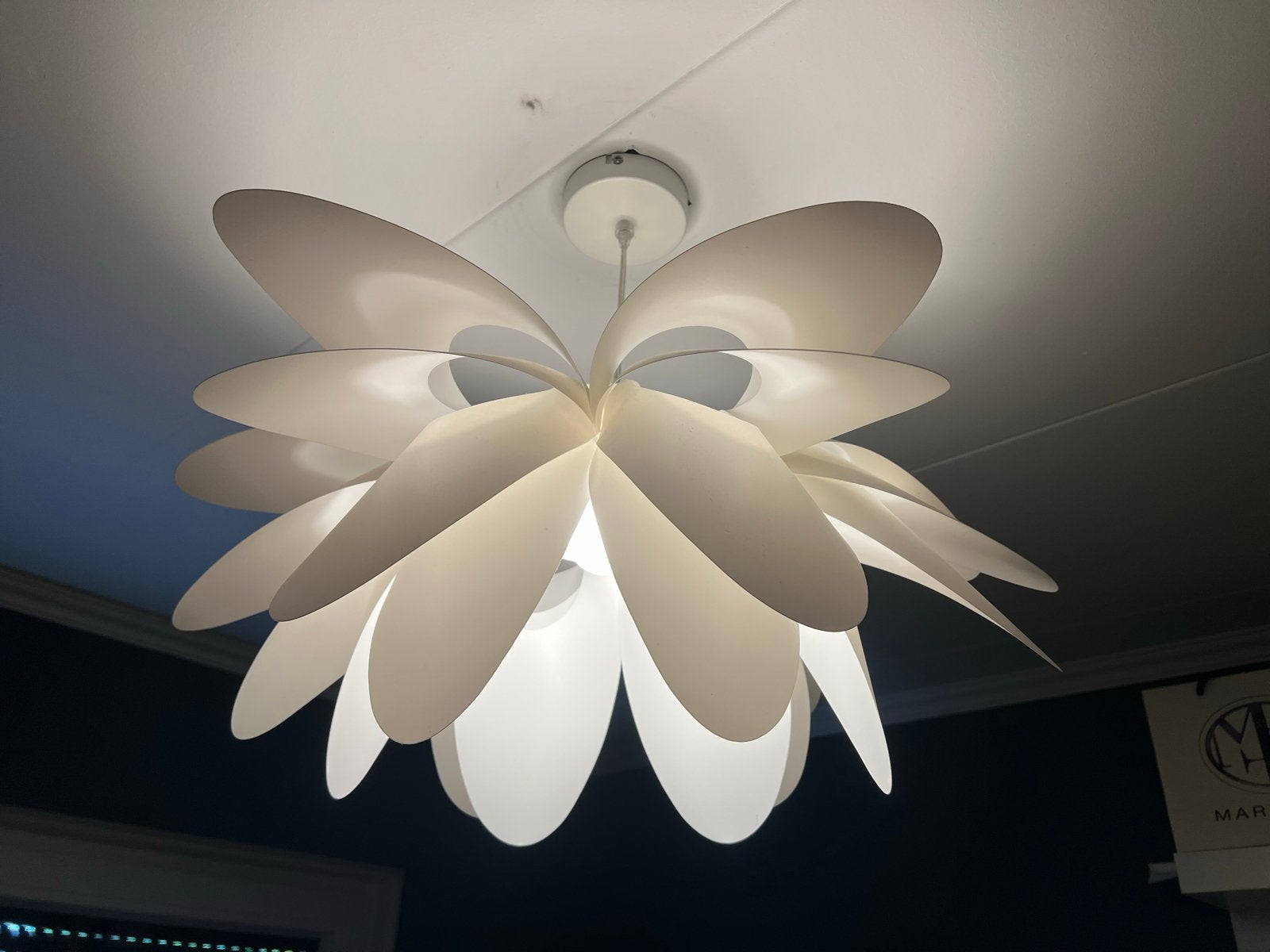 Moderne Witte Hanglamp - Design Plafondlamp, Ophalen, Zo goed als nieuw, Kunststof, E27 (groot)