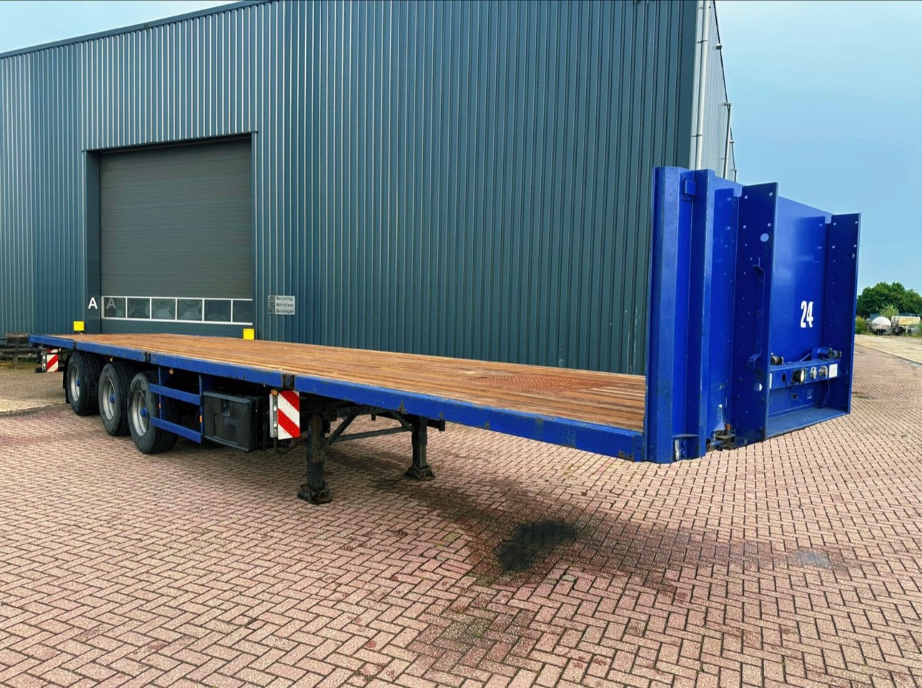 Gronewegen vlakke trailer / oplegger, Auto's, Blauw, Bedrijf, Aanhangers en Opleggers, Te koop