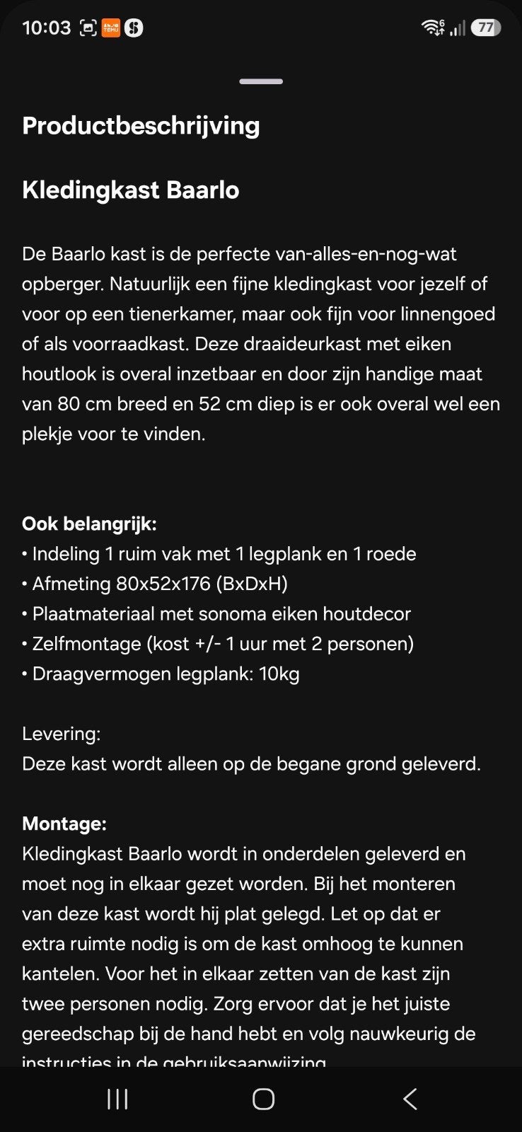 2 Mooie kledingkast Baarlo, zo goed als nieuw, Met deur(en), Zo goed als nieuw, 150 tot 200 cm, Overige houtsoorten