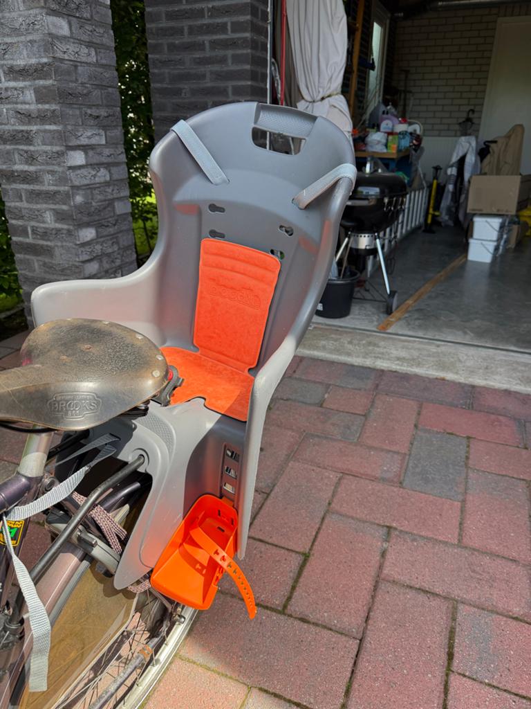 Polisport Achterzitje voor fiets - Grijs/Oranje, Achterzitje, 9 t/m 18 kg, Ophalen of Verzenden, Gebruikt