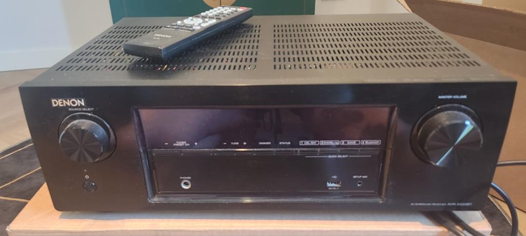 Denon AVR-X520BT AV Receiver met Philips en Onkyo speakers, Ophalen, Gebruikt, Denon, 60 tot 120 watt