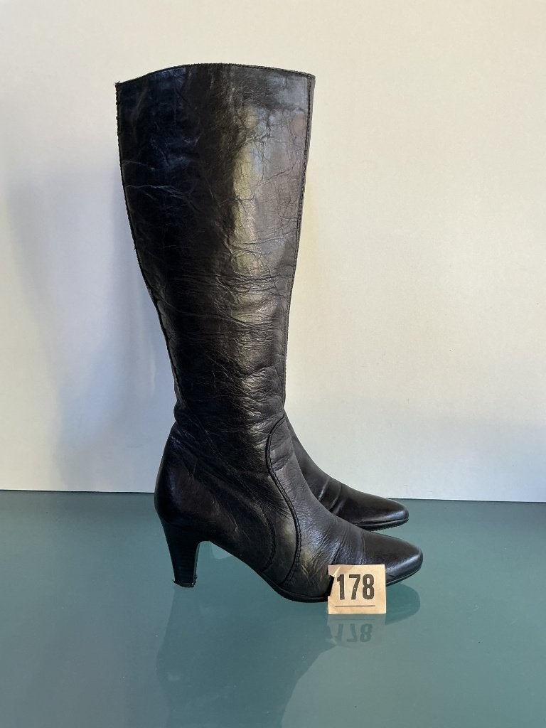 Bohemian leren zwarte vintage laarzen 40 | Gratis verzenden, Hoge laarzen, Verzenden, Zwart, Zo goed als nieuw