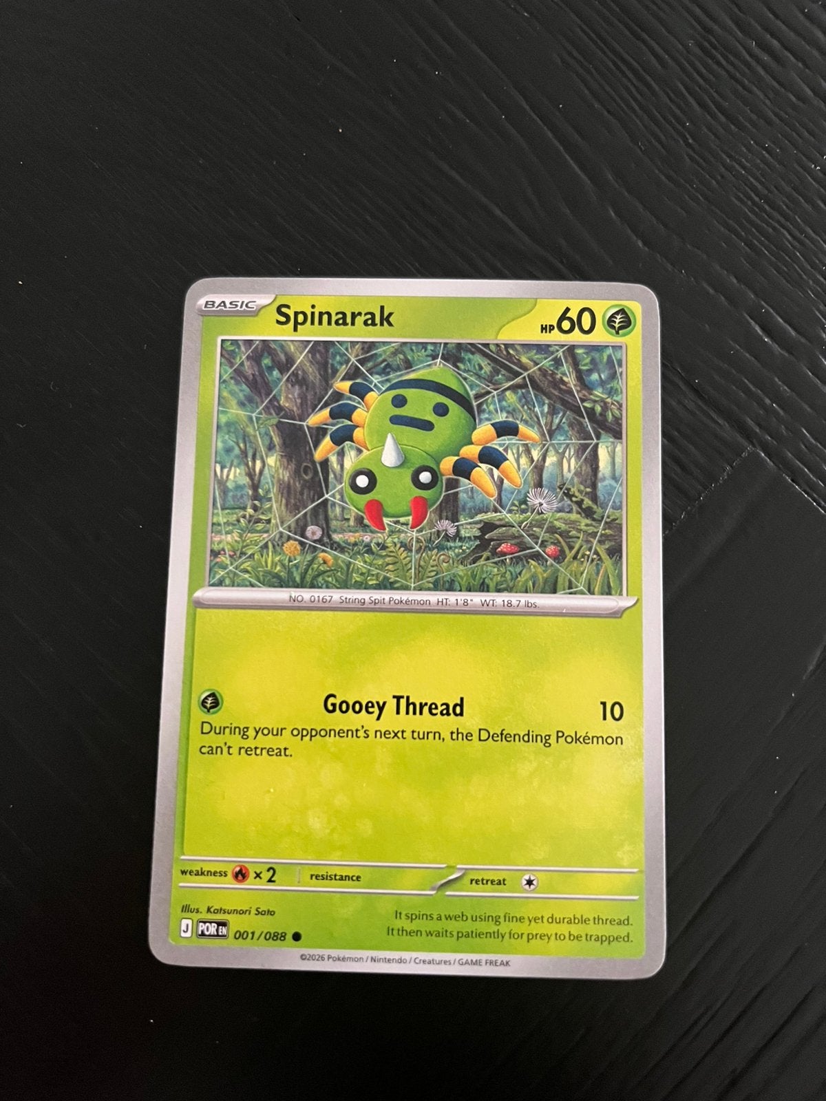 Pokemon Spinarak kaart, Ophalen of Verzenden, Zo goed als nieuw