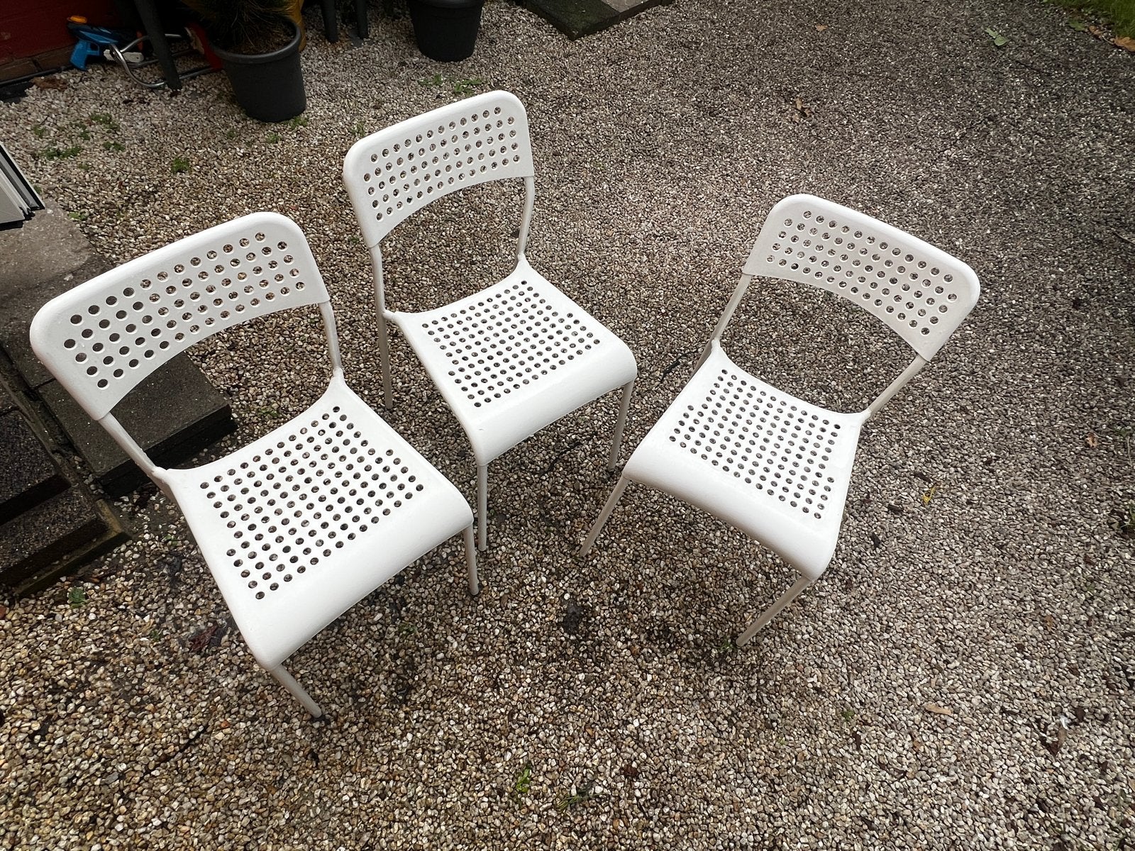 3 IKEA SANDSBERG stoelen - Gratis af te halen, Huis en Inrichting, Ophalen, Gebruikt, Drie, Wit