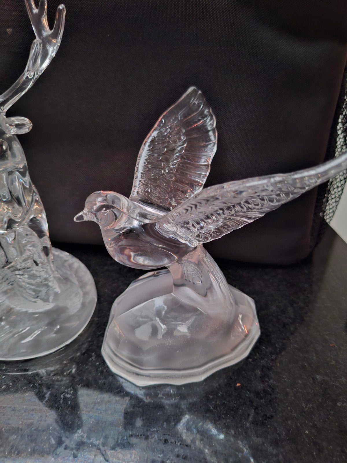 Glazen beeldjes: Hert en Vogel, Ophalen of Verzenden