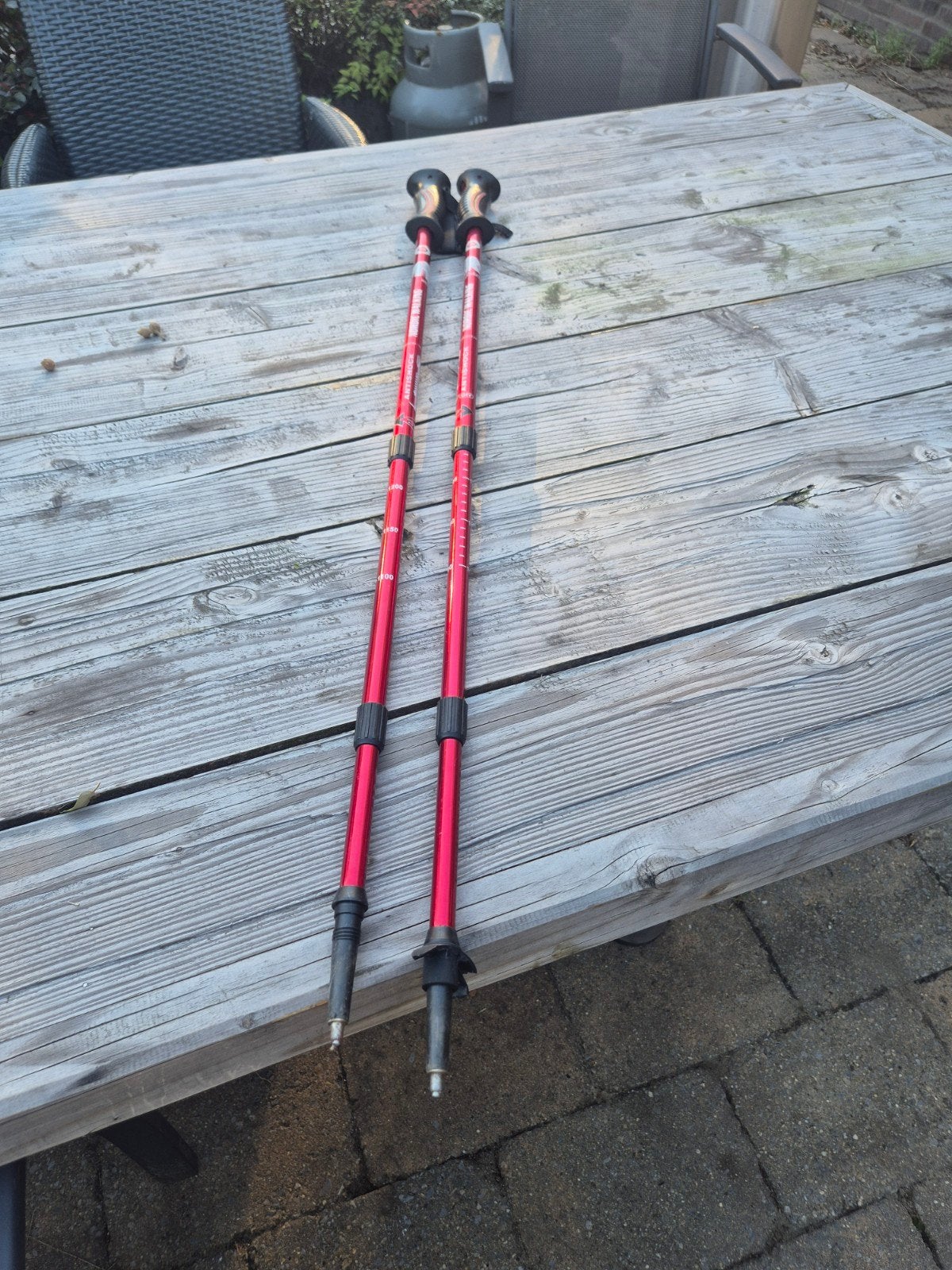 Rode Nordic Walking Stokken met Antishock, Ophalen of Verzenden, Gebruikt, Wandelstok