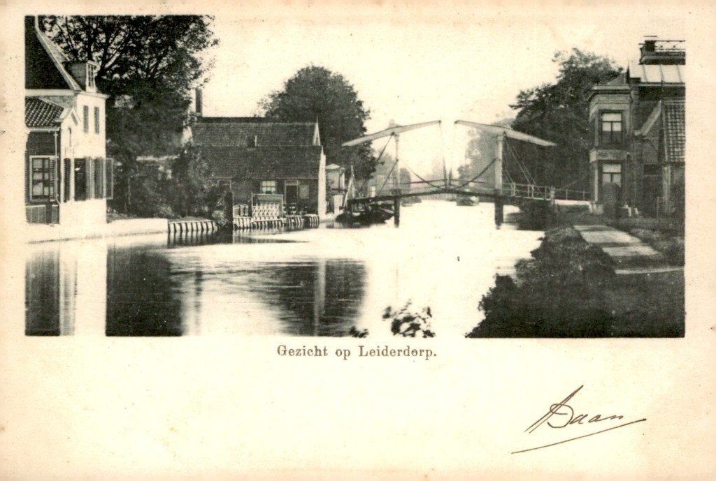 Leiderdorp Dorpsgezicht # 78, Verzamelen, Ansichtkaarten | Nederland, Verzenden, Voor 1920, Gelopen, Zuid-Holland
