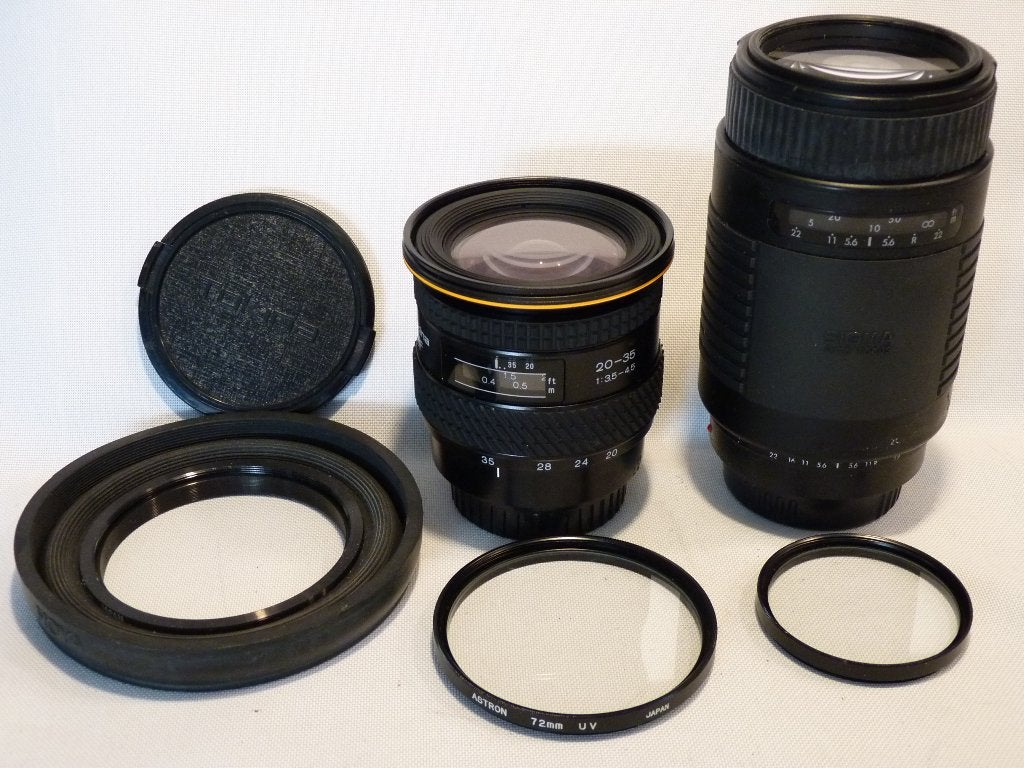 Minolta lenzen: Sigma 75-300mm, Tokina AF 20-35mm, Sony, Zo goed als nieuw, 20 mm, Telelens