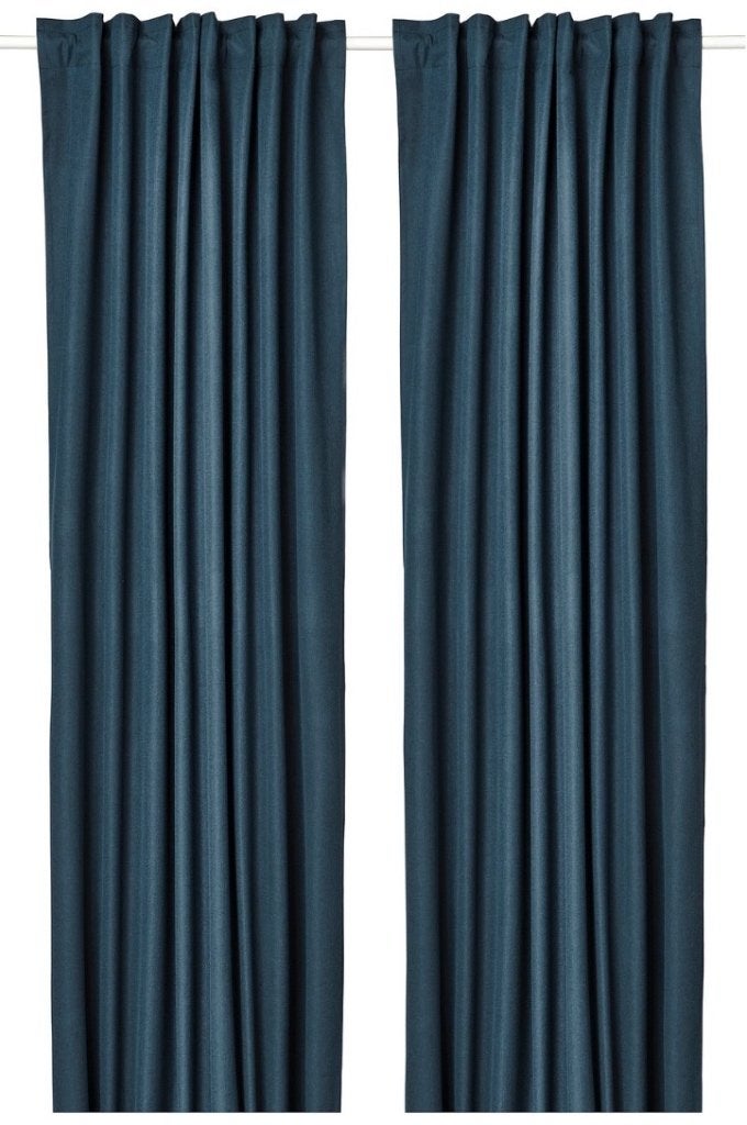 1 paar donkerblauw verduisterende gordijnen 135 x 300, 100 tot 150 cm, Nieuw, Ophalen of Verzenden, 200 cm of meer