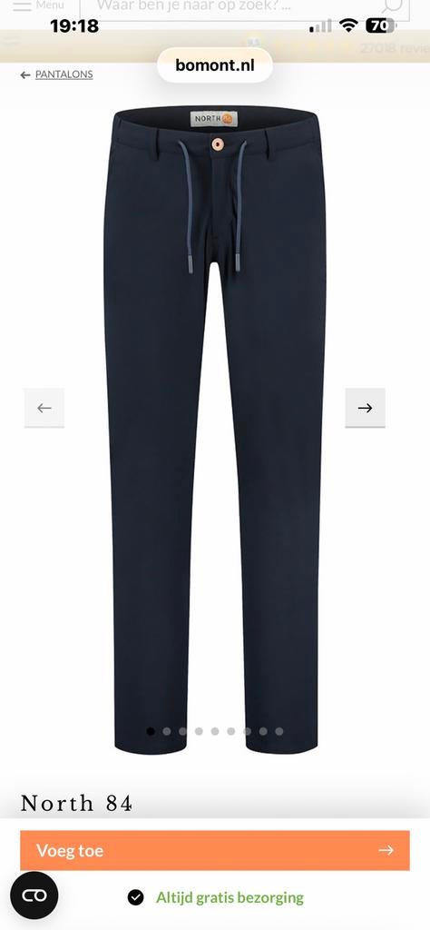 North nieuwe heren broek maat W40/L34, Ophalen, Zo goed als nieuw, Overige maten, Blauw