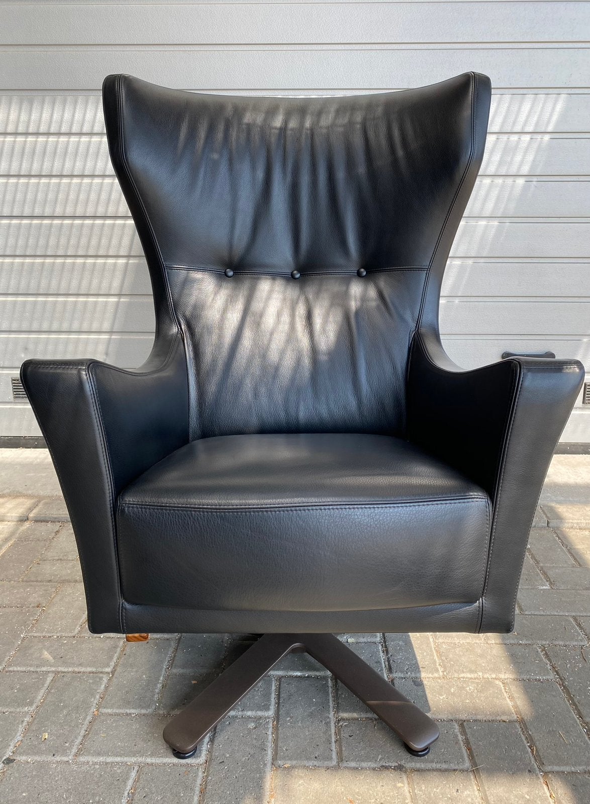 Giorgetti Barry design fauteuil, Ophalen, Gebruikt, 50 tot 75 cm, Leer