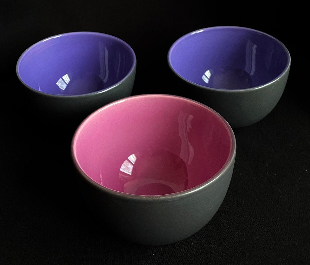 3 vintage kommen van Trendhopper, afmetingen: 14x8x12 cm, Huis en Inrichting, Overige merken, Keramiek, Ophalen of Verzenden, Zo goed als nieuw
