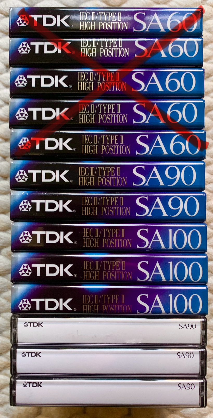 NOS TDK SA60 SA90 SA100 1992 cassettebandjes SA C60 C90 C100, 2 t/m 25 bandjes, Ophalen of Verzenden, TDK Europe GmbH Rosenheimer Strasse 141 e 81671 Munich GERMANY