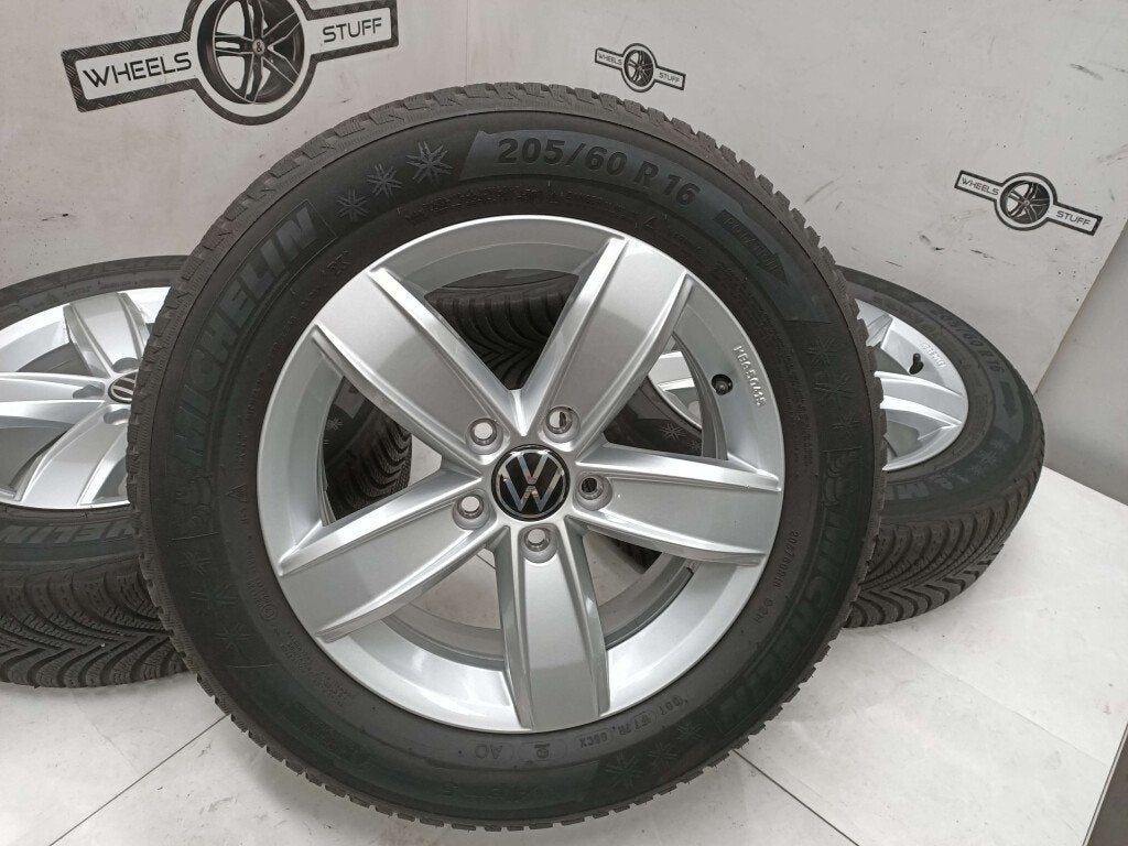 VW T-Roc caddy lichtmetaal velgen 16”inch winterbanden 5x112, Ophalen, Gebruikt, 16 inch, Banden en Velgen