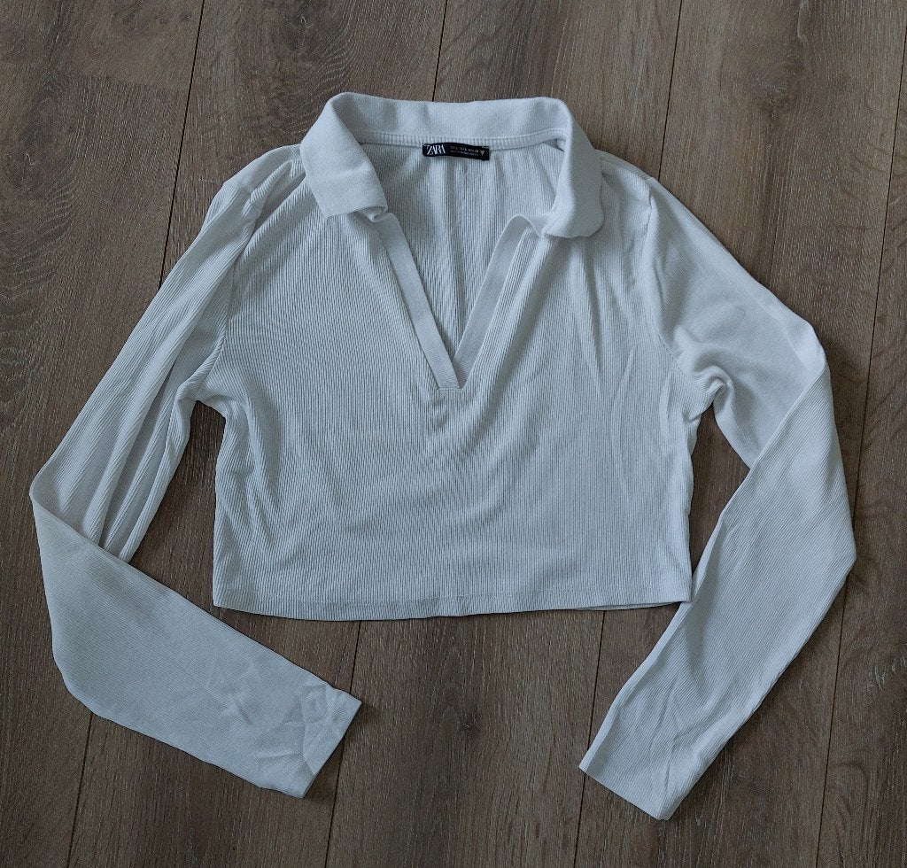 Zara polo, Ophalen, Zo goed als nieuw, Wit, Korte mouw