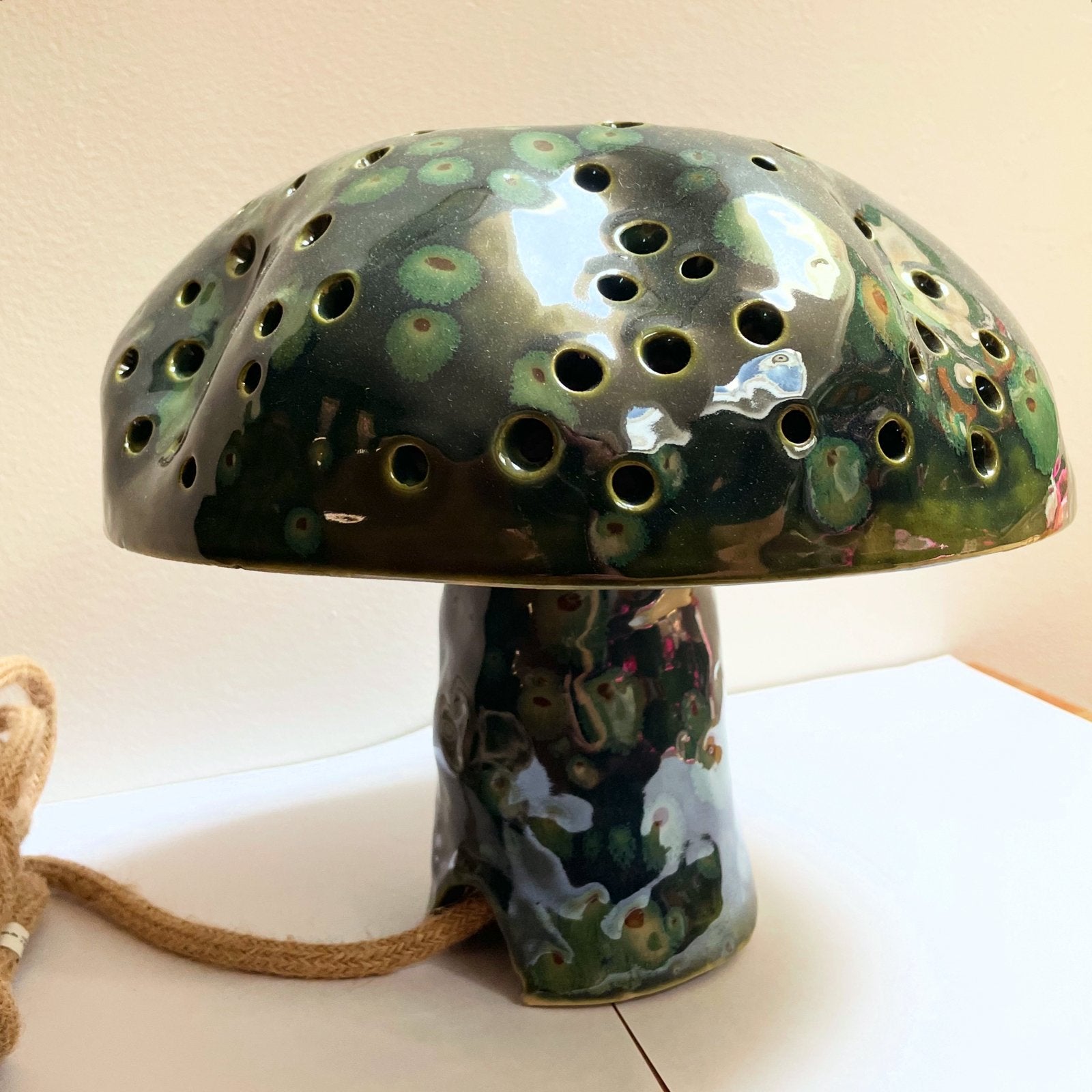 Paddestoel keramiek lamp, Overige merken, Paddenstoellamp, Keramiek, 27 cm