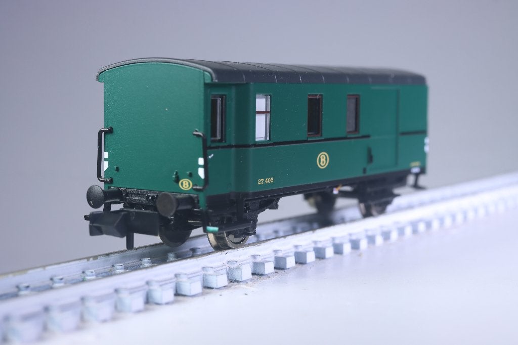 Goederentrein-begeleidingswagon, groen, SNCB, Gelijkstroom, Fleischmann, Ophalen of Verzenden, Nieuw