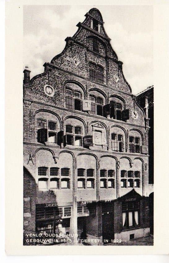 Oudste Huis Venlo - Gebouwd 1588, Gerestaureerd 1922. 22-09, Ophalen of Verzenden, 1920 tot 1940, Ongelopen, Limburg