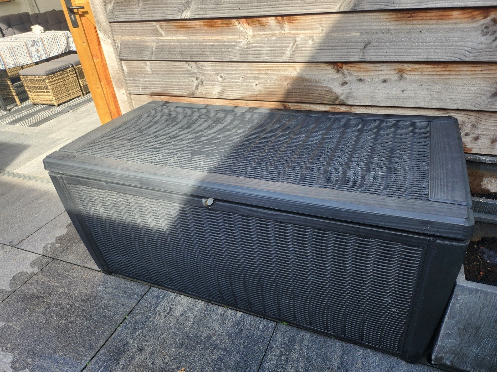 Ruime kunststof opbergbox voor buiten, Tuin en Terras, Ophalen, Gebruikt, Kunststof, Overige typen