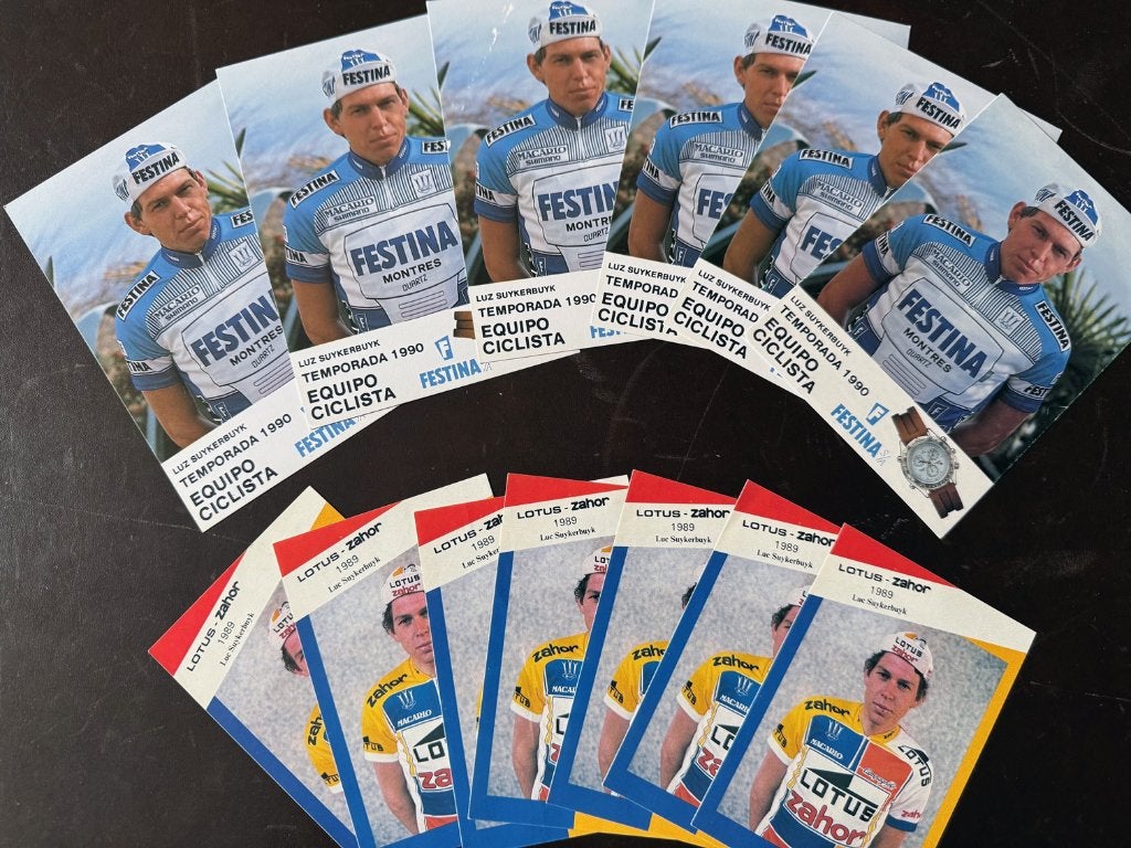 Wielrennen fotokaarten + stickers LUC SUYKERBUYK – 1989/1990, Ophalen of Verzenden, Overige typen