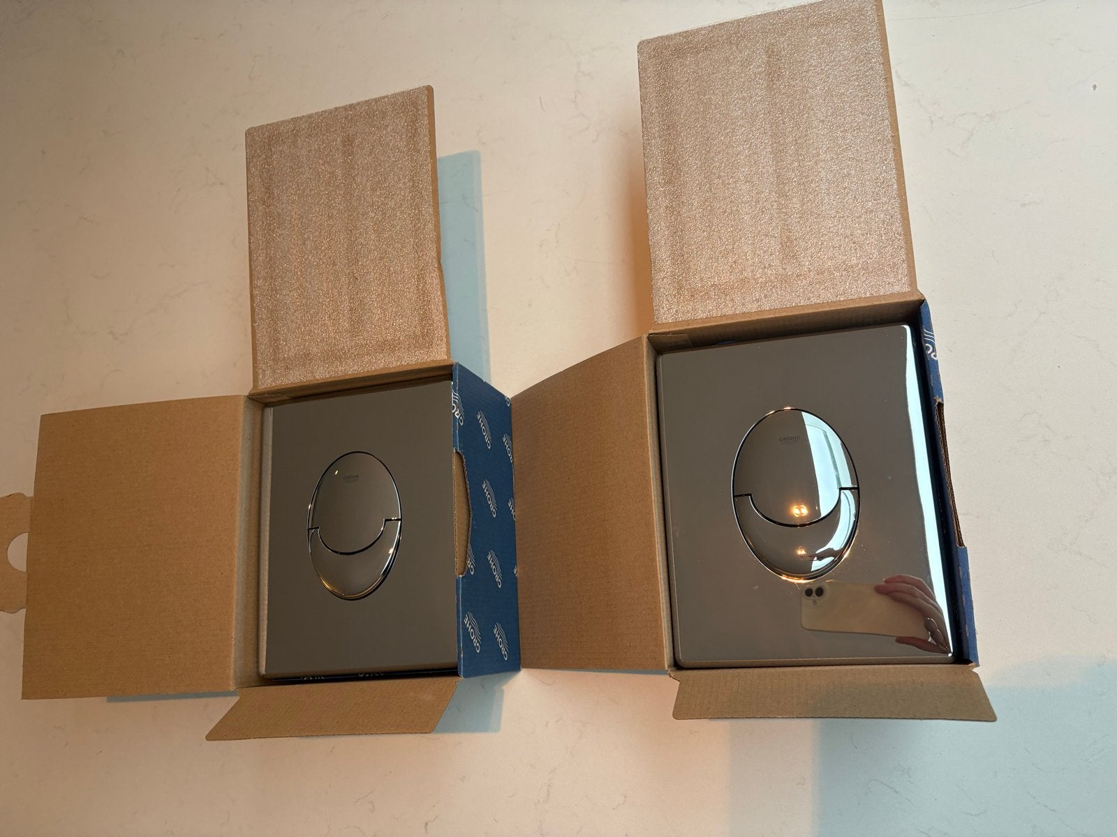 2 stuks - Grohe Skate Air Drukknop Toilet - chroom, Ophalen of Verzenden, Nieuw, Chroom, Toilet