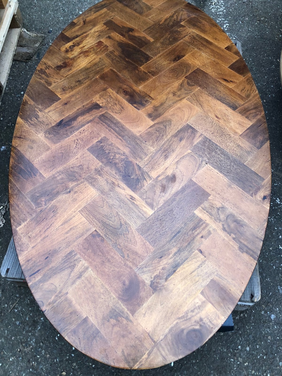 Tafelblad 160x90 cm Ovaal, Ophalen, 50 tot 100 cm, Zo goed als nieuw, 150 tot 200 cm