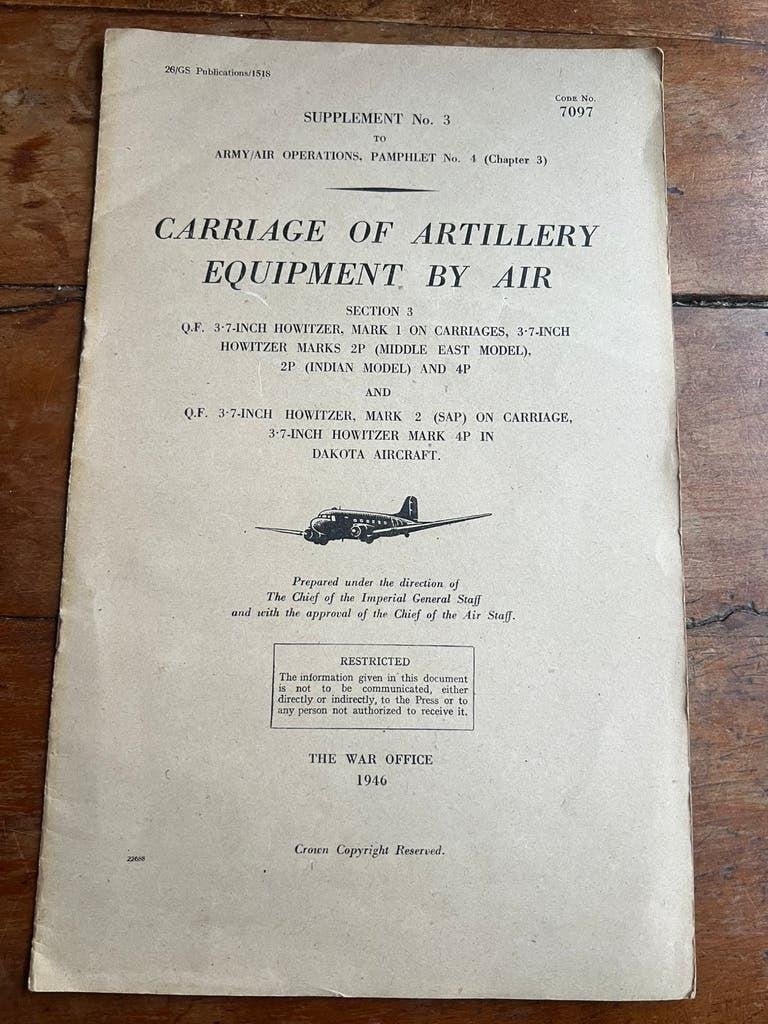 Brits C-47 Skytrain voorschrift Artillerie airborne vervoer, Verzenden, Engeland, Boek of Tijdschrift