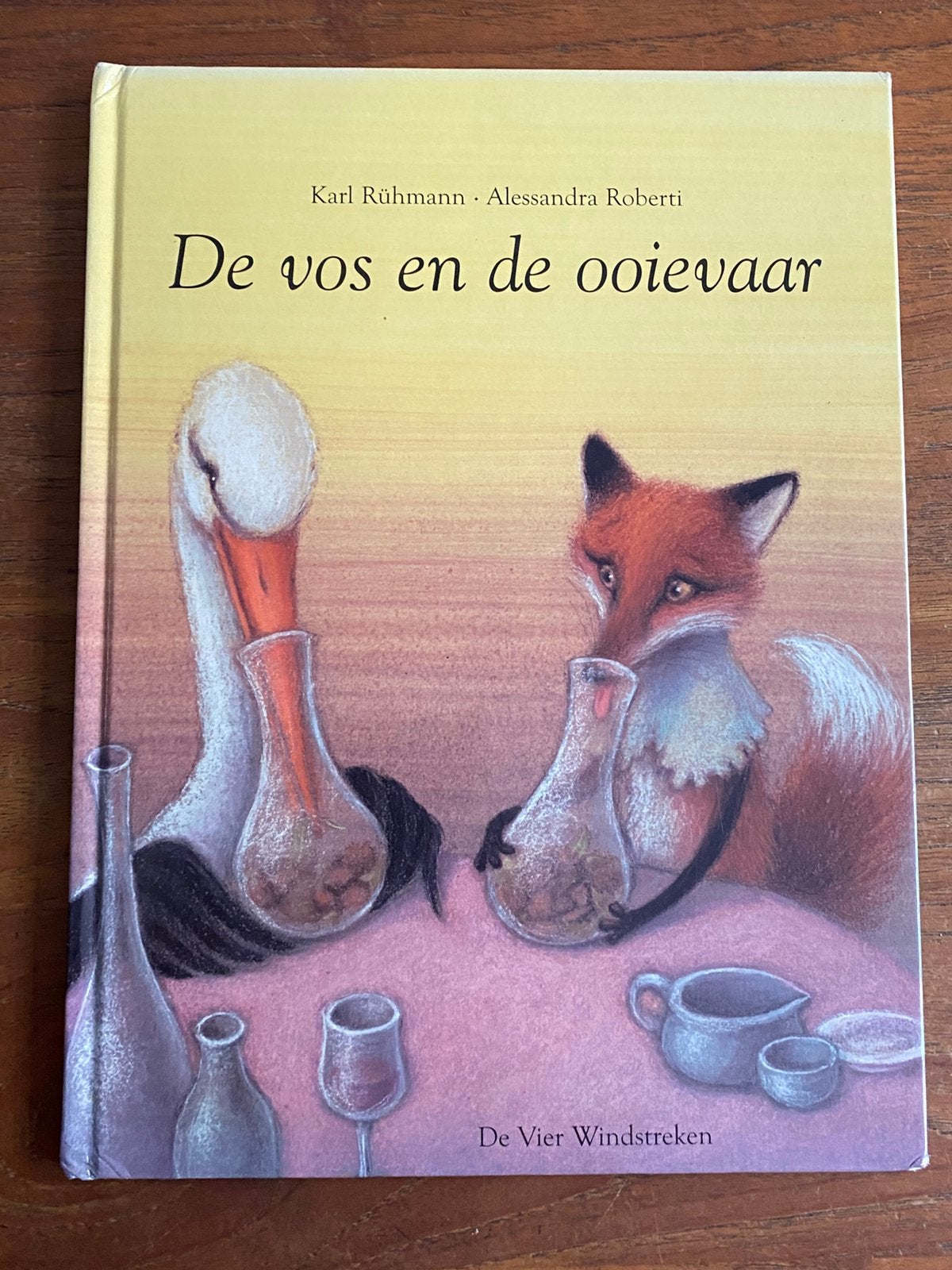 De vos en de ooievaar -- Karl Rühmann, De Vier Windstreken, Ophalen of Verzenden, Gelezen, A. Roberti; K. Ruhmann, Prentenboek